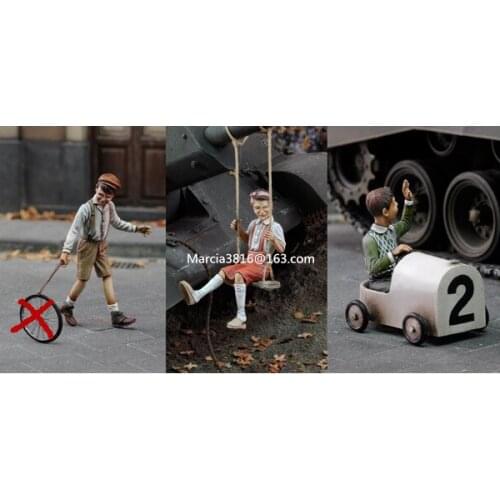 1/35 scale WW2 civilians children 3 people WWII Resin Model Kit figure Free Shipping