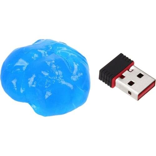 1 Pcs Mini USB Drive Wireless LAN Adapter & 1 Pcs Magic Cleaning Gel Putty Car Keyboard Cleaner Dust
