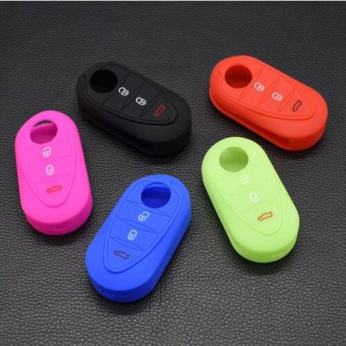 10 units Silicone car Key Cover Case Shell Set Protected for Alfa Romeo Myth 4C Mito Giulietta 159 GTO GTA flip folding remote