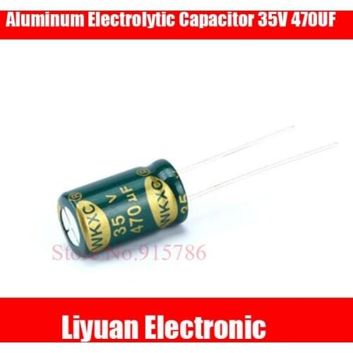 20pcs/lot 35V 470UF 470UF 35V High frequency Electrolytic Capacitors Size:10*17MM