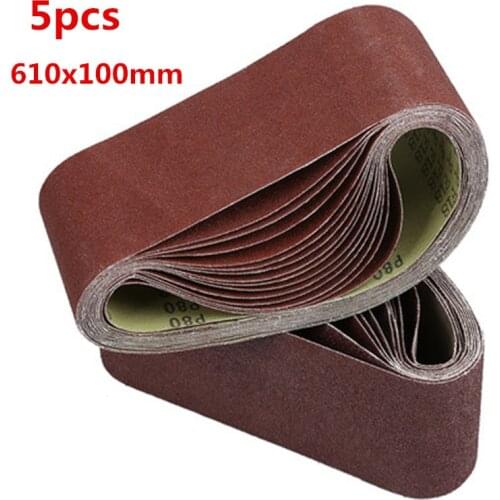 5Pcs 610*100mm Sanding Belts P40 - P1000 Abrasive Sanding Screen Band 4" * 36 " for Wood Soft Metal Grinding Polishing
