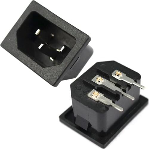 5 Pcs C14 PDU UPS 3P IEC 320 C14 15A125v Male Plug Panel Power Inlet Sockets Connectors AC 250V10A UL/KC/VDE/CQC Cassette DB-14