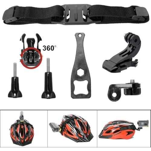 7-in-1 360 Degree Action Camera Vented Helmet Strap Mount Kit for GoPro Helmet M