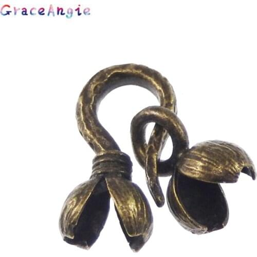 8 sets Antique Style Bronze Tone Brass Ball Chain Clasp Two Parts (hole size 2.5) Jewelry Finding necklace clasp 16*8,10*5MM