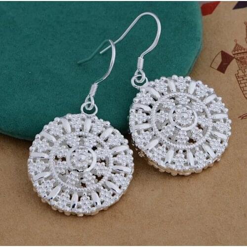 AE639 Hot sterling earrings , fashion jewelry , wonderful plate /cstalkaa bcvajuca silver color