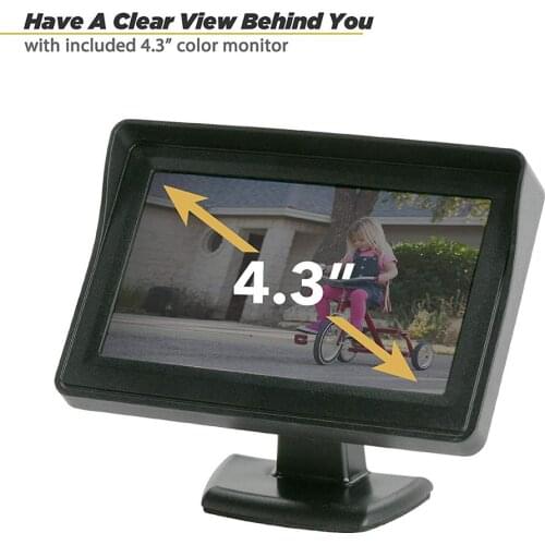 4.3Inch TFT LCD Car Color Rear View Monitor Screen for Parking Rear View Backup Camera with Stand Bracket