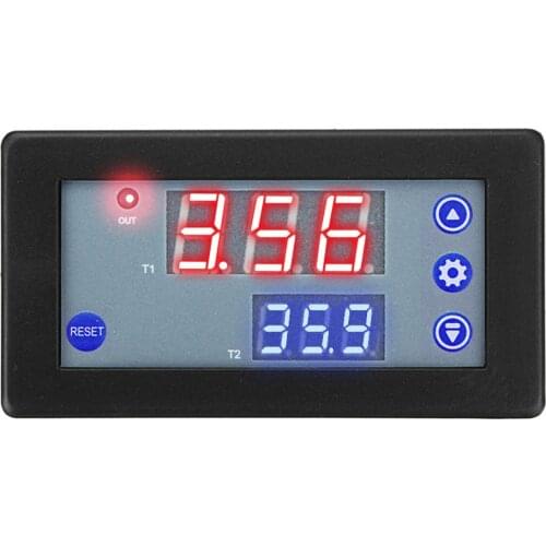 DC 12V 1500W 10A Time Delay Relay Module Dual Display Cycle Timer Relay Timming Delay with Buzzer Alarm Digital LED Dual Display