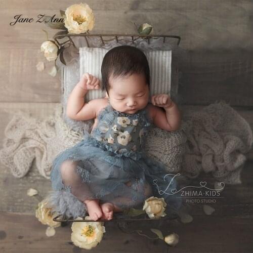 Infant Light vine gauze dress baby girls princess shooting theme costume newborn photography props