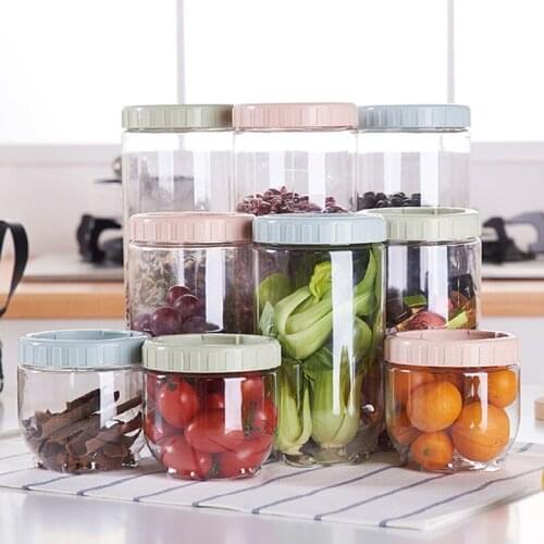 Refrigerator Fresh Box Food Storage Container Kitchen Organizer Stackable Snack Can Transparent Round Kitchen Accessories