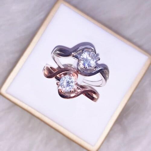 Exquisite Crystal Engagement Ring Elegant Temperament Female Romantic Wedding Ring Manufacturer Wholesale