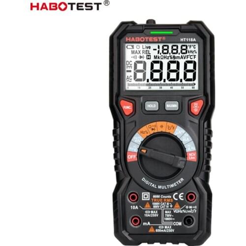 Auto Ranging NCV Digital Multimeters AC/DC Voltmeter Ammeter Ohm Voltage Tester Multimetro Flash Back Light Screen HABOTEST