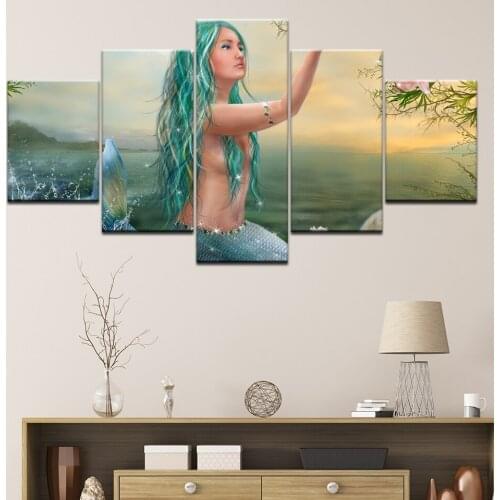 Wall Art Canvas Paintings HD Prints Living Room Home Decor Pictures 5 Pieces India Myth Krishna Vishnu Animal landscape Posters