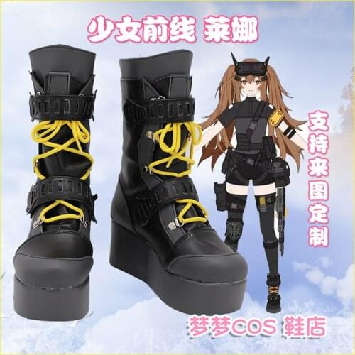 Anime Girls Frontline UMP9 Cosplay Shoes Boots Halloween Costumes Accessory Custom Made Any Size
