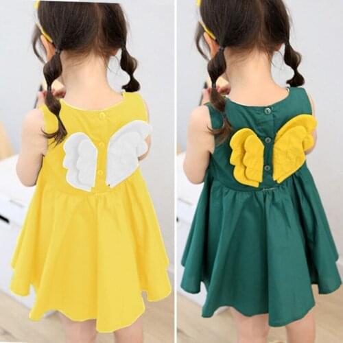 Girls Dresses Fashion Girl Dress Small Wings Design Baby Girls Dress Kids Dresses For Girls Casual Wear Children Clothing