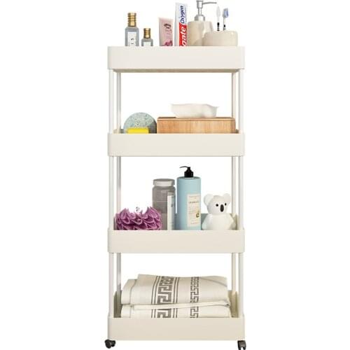Bathroom shelf bathroom trolley trolley storage storage shelf mobile floor pulley multi-layer kitchen
