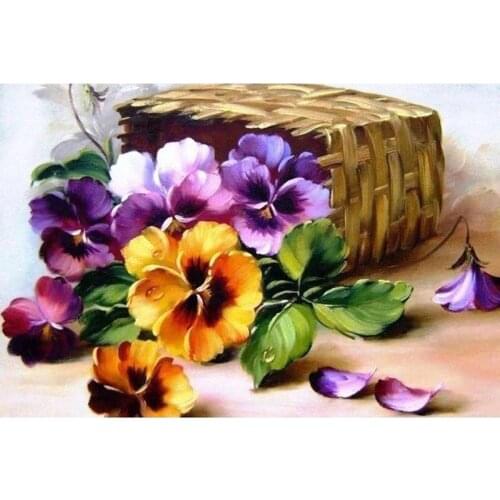Full Square&Round Creative Diamond Embroidery Flower Basket 5D Diy Diamond Painting Cross Stitch Diamond Mosaic Needlework Decor