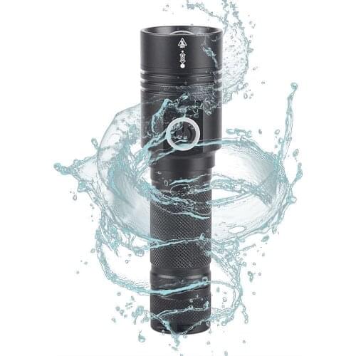 15W XHP50 Flashlight USB Charging Uses 18650 Lithium Battery Waterproof Flashlight Telescopic Focusing Lighting Dedicated