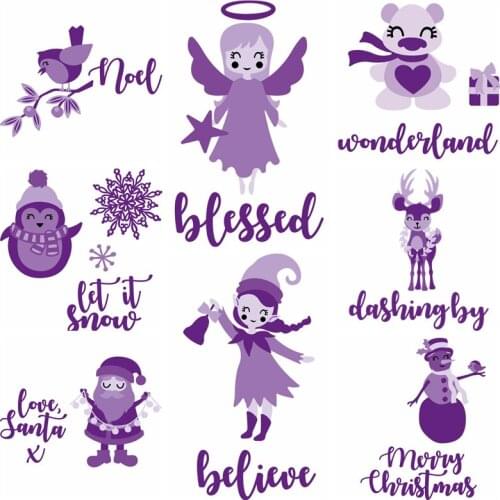 Christmas Santa Clause Blessed Letters Metal Cutting Dies Scrapbooking Album Paper DIY Card decoration Craft Embossing Die Cut