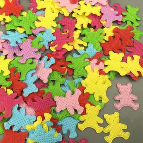 DIY 400pcs Mixed Colors Die Cut Bear Felt Circle Appliques Cardmaking decoration 21mm