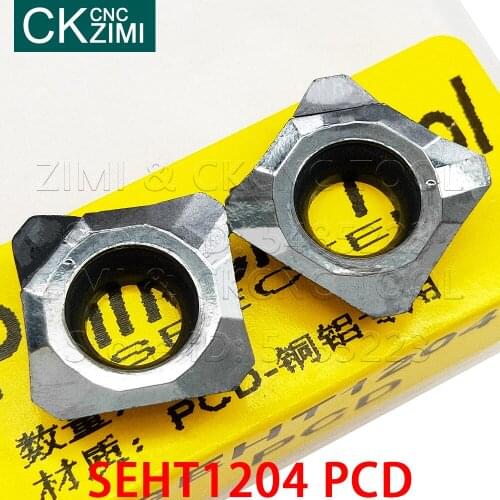 SEHT1204 PCD Diamond insert Milling inserts CNC mechanical Metal lathe tool turning Indexable tool SEHT 1204 for Copper aluminum