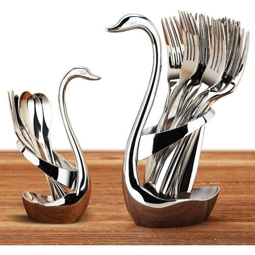 Stainless Steel Swan Cutlery Storage Rack Household Kitchen Cutlery Spoon Kitchen Storage Rack