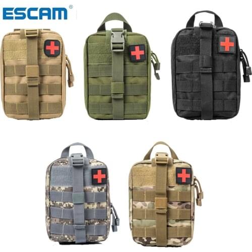ESCAM Nylon Outdoor Tactical Medical Bag Travel First Aid Kit Waterproof Pack Camping Climbing Bag Emergency Case Survival