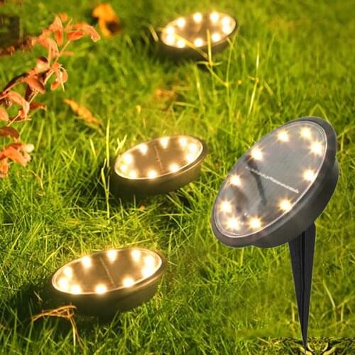 Super Bright 10 LED Waterproof Pathway Disk Light Solar Ground Light Solar Landscape Garden Path Light For Walkway Driveway Lawn