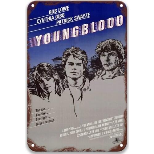 Youngblood (1986) Metal Tin Signs Movies Hanging Decoration for Aquarium 8x12 Inches