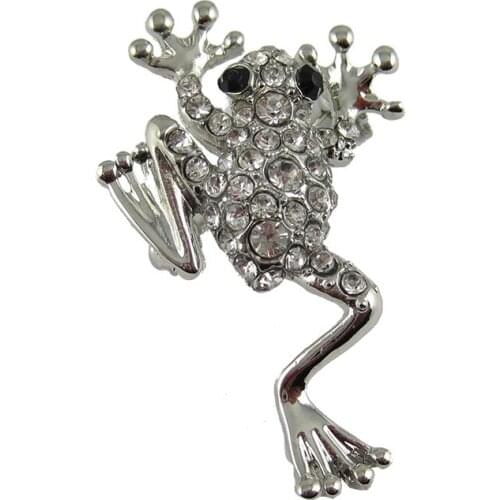 Fancy Quality Holiday Crystal Frog Animal Shaped Brooch For Women Wedding Rhinestone Bouquet Bijoux Pins Accessories