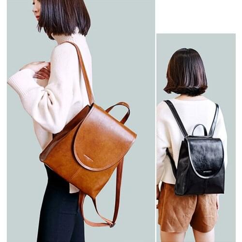 Genuine Leather Backpack Women High Quality Split Leather Female Fashion Designer Travel Backpack Rucksack Back Pack Woman Girls