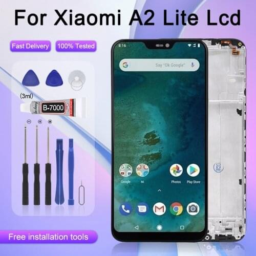 1PCS For Xiaomi Redmi 6 Pro Lcd Touch Screen Digitizer Assembly For Xiaomi A2 Lite Display Free Shipping With Sensor Flex