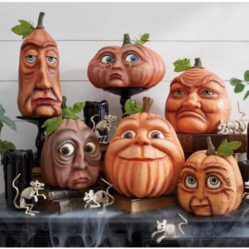 1Pc Hot Sale Halloween Pumpkin Monster Family Garden Sculpture Home Decoration Ornaments Venue Layout Props Bar Crafts Statues