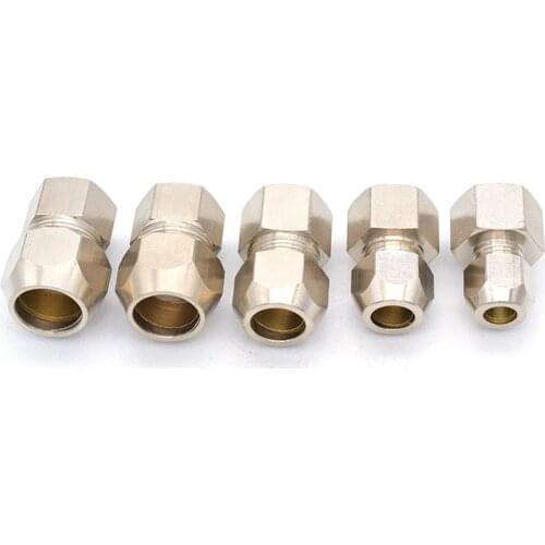 2pcs M10 M14 M20 1/8" 1/4" 3/8" 1/2" BSP Male To 6/8/10/12mm Tube O/D Nickel Brass Ferrule Pneumatic Air Compression Fitt