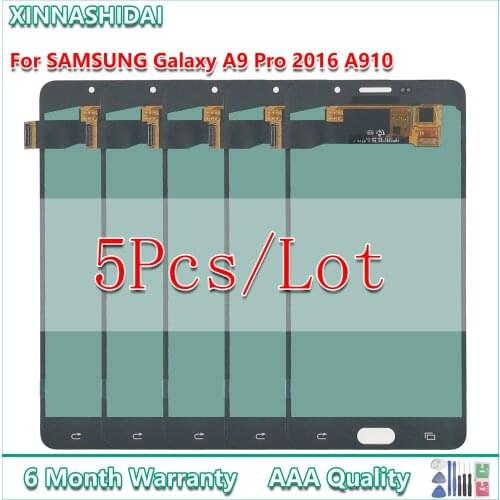 5Pcs/lot For Samsung Galaxy A9 Pro LCD 2016 A910 A9100 A910F/DS LCD Display Touch Screen Digitizer Assembly Replacement Part