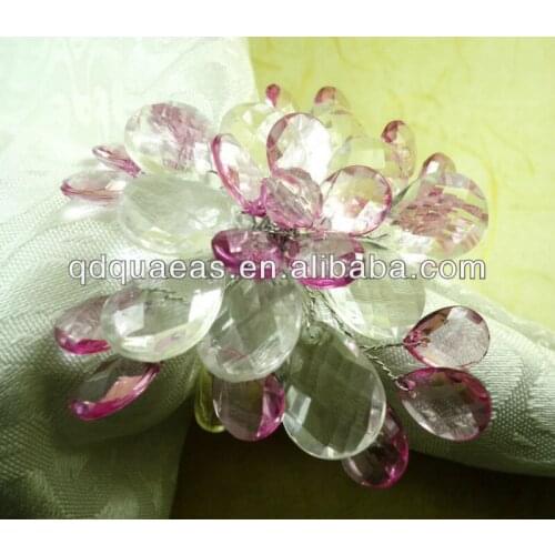 Acrylic wholesale flower napkin ring, wedding napkin holder