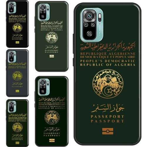 Algerian Passport Cover For Xiaomi Redmi Note 9 Pro 8T 9S Note8 Note10 Pro Case For Redmi 9 9C 9T 9A K40