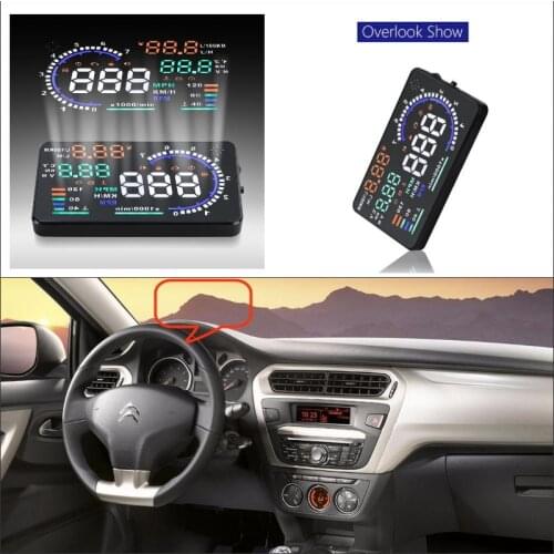 Car HUD Head Up Display For Citroen Elysee 2010-2020 Digital Refkecting Windshield Virsual Screen Projector Safe Drive Display
