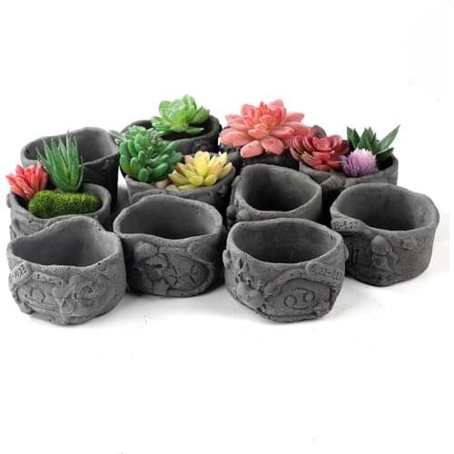 Concrete Planter Mold 12 Constellations Silicone Cement Succulent Flower Pot Mould Garden Decorative Tool