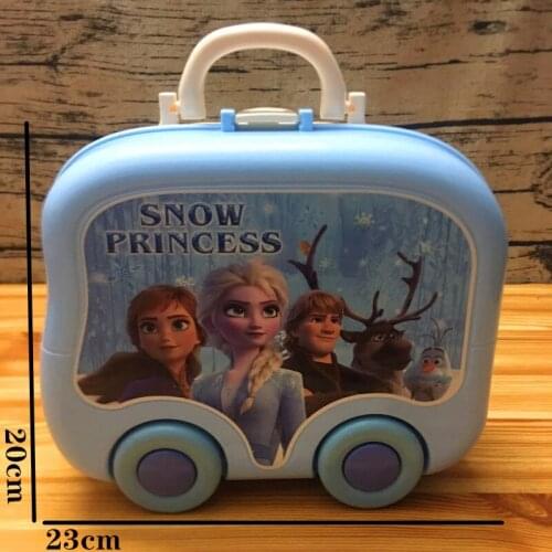 Disney cartoon children play house toy girl fairy princess dressing table cosmetic set frozen 2 trolley case Beauty Fashion Toys