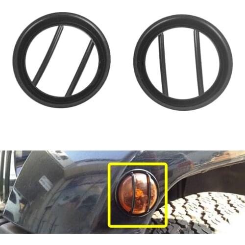For Jeep Wrangler JK 2007-2017 Wheel Eyebrow Lamp Turn Signal Light Protector Cover Car Accessories