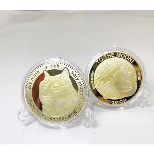 Dogecoin Gold Plated Commemorative Coin Collectible Dogecoin Edition Collectible Alloy Plating Tokened Craft Gift #3