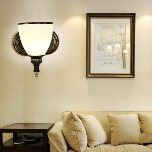 European Style LED E 27 AC 90-260 V Single And Double Head Wall Light Simple Energy Saving Aisle/Corridor Bedroom/Study Lron Art