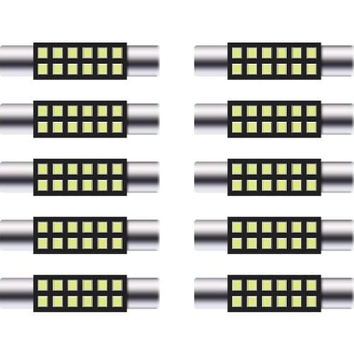 10x C5W Festoon Lights 2016 28MM 31MM 12SMD Nonpolarity For Car Vehicle License Plate Lamp 6615F 6614F 3021 3022 Dome Map Bulbs