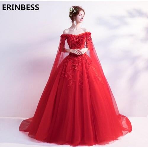 Red Evening Dress Lace-up Robe Longue Vestido De Festa A Line Evening Dresses Long Dress Party Gowns 2019 Robe De Soiree