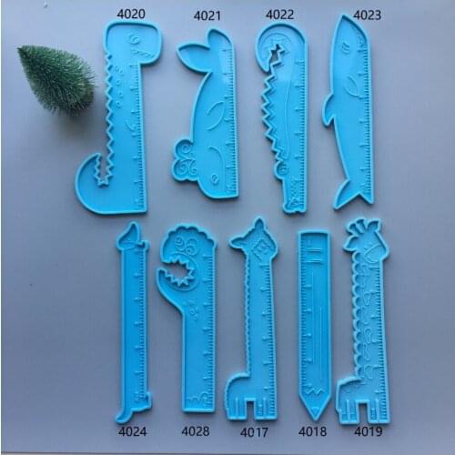 DIY Ruler Decoration Silicone Mold Resin Mold Cute Animals Dinosaur Cake Decorating Tools Fondant Cake Mold Chocolate Mold