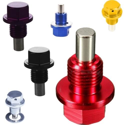 M12 x1.25 Magnetic Engine Oil Pan Drain Filter Adsorb Plug Bolt Crush Washer