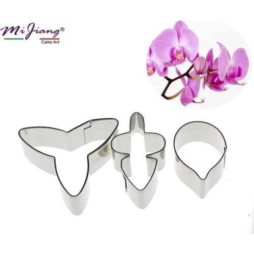 Mijiang Stainless Steel Phalaenopsis Butterfly Orchid DIY Flower Cake Decorating Tools Fondant Cutter Slicer Set Bakeware A312