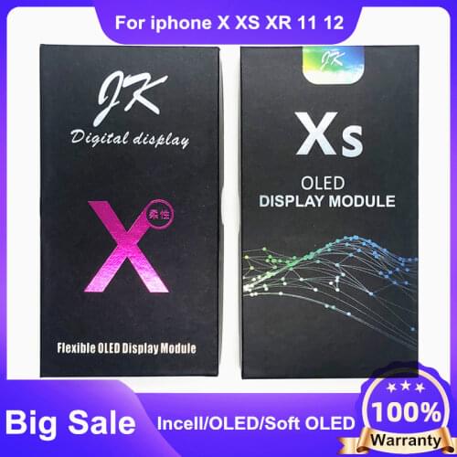 JK Soft OLED LCD Pantalla Display For iPhone XSMAX 11 Pro Incell LCD Display Touch Screen Digitizer Assembly For iphone X XS 12