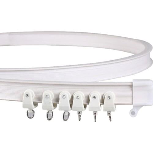 Home decoration nano silent curtain track soft curved rail balcony bay window double track curved track bead curtain track