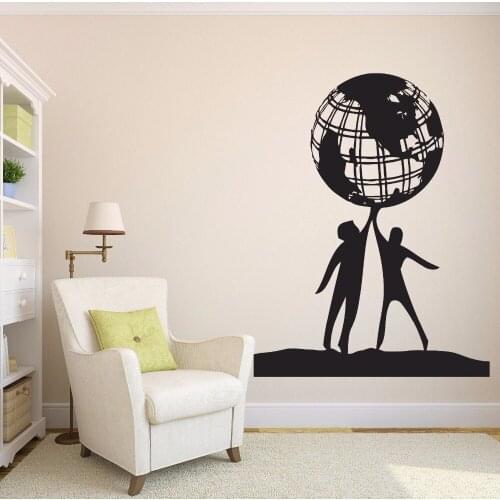 Wall Vinyl Sticker People World Friendship Wall Art Mural Earth Globe Planet Peace Design Wall Decal Home Art Decoration AY688